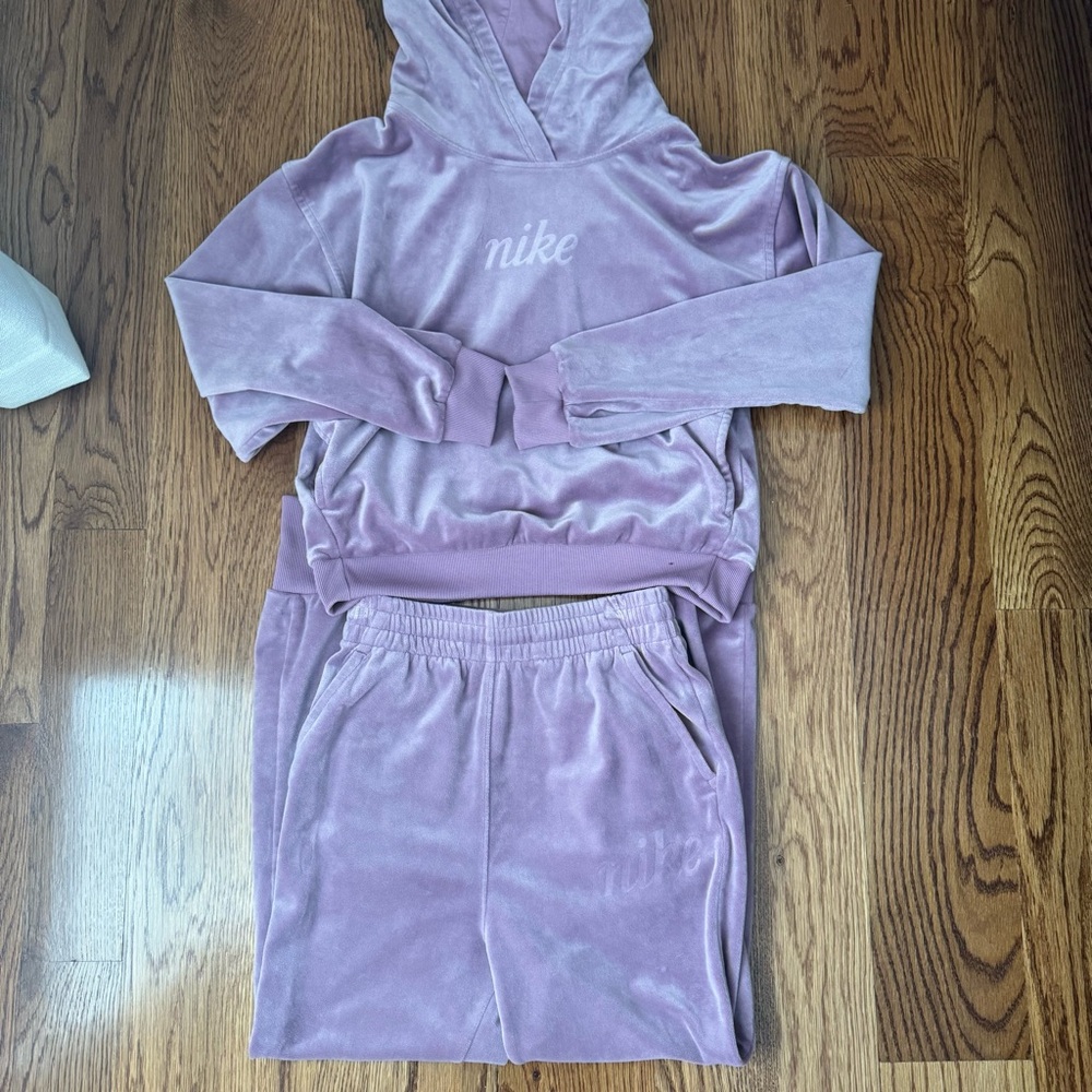 Nike Velour Hoodie & Jogger Set - Lilac